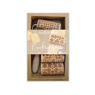 Mini embosovaný váleček na těsto Scrapcooking 3 vzory
